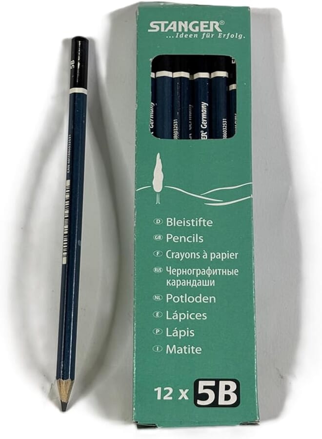 Stanger 5B 12 Piece Wooden Pencil Set, Camera9-374 Green